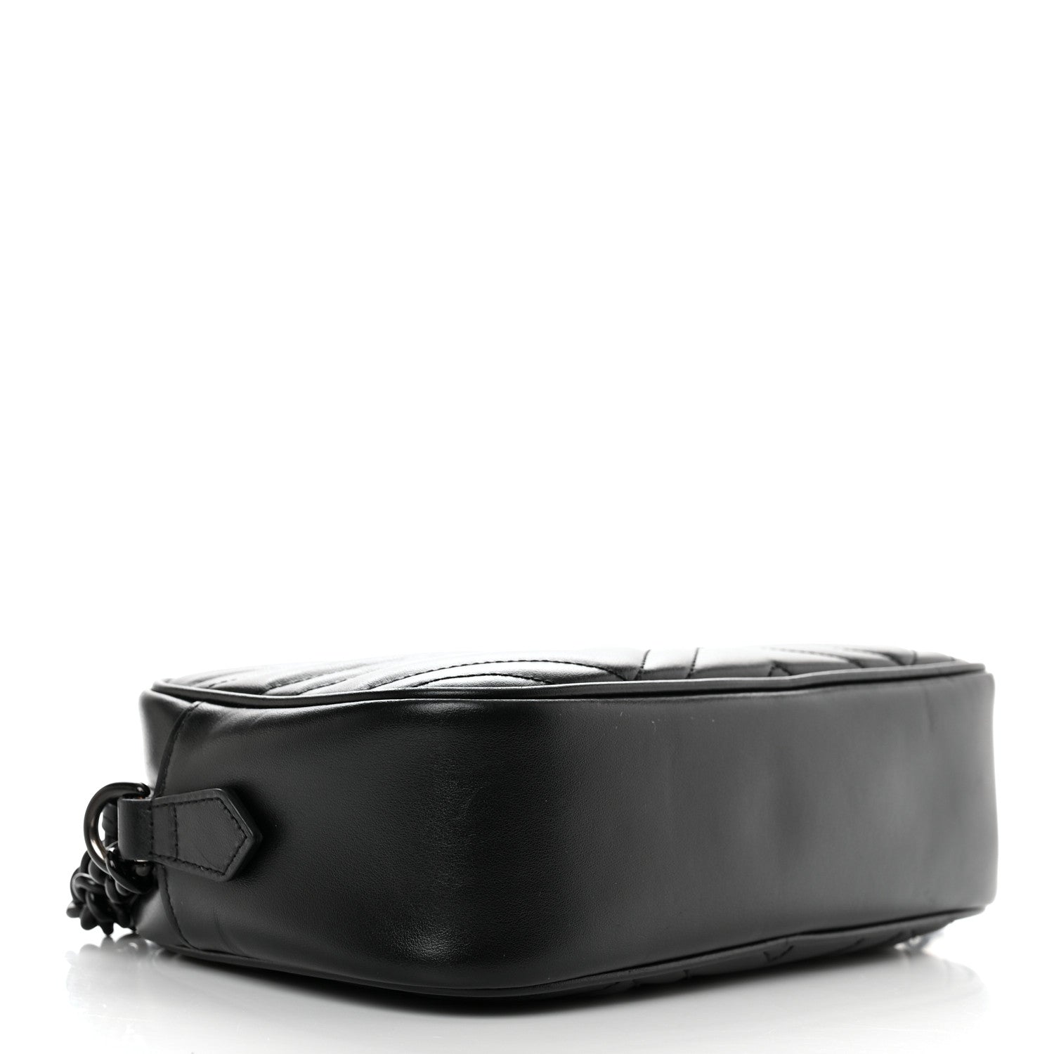 Gucci Calfskin Matelasse Monochrome Small GG Marmont Chain Shoulder Bag Black 4 of 10