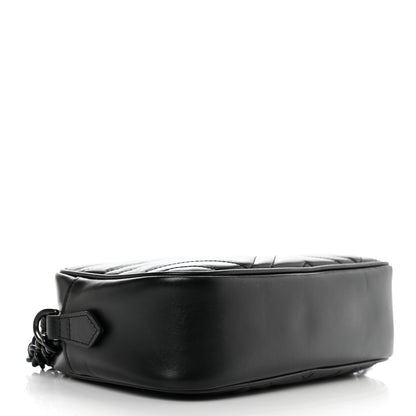Gucci Calfskin Matelasse Monochrome Small GG Marmont Chain Shoulder Bag Black 4 of 10