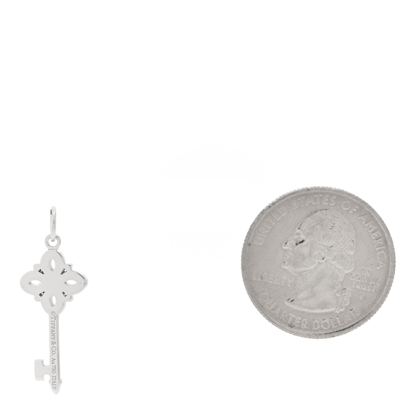 18K White Gold Diamond Mini Victoria Key Pendant