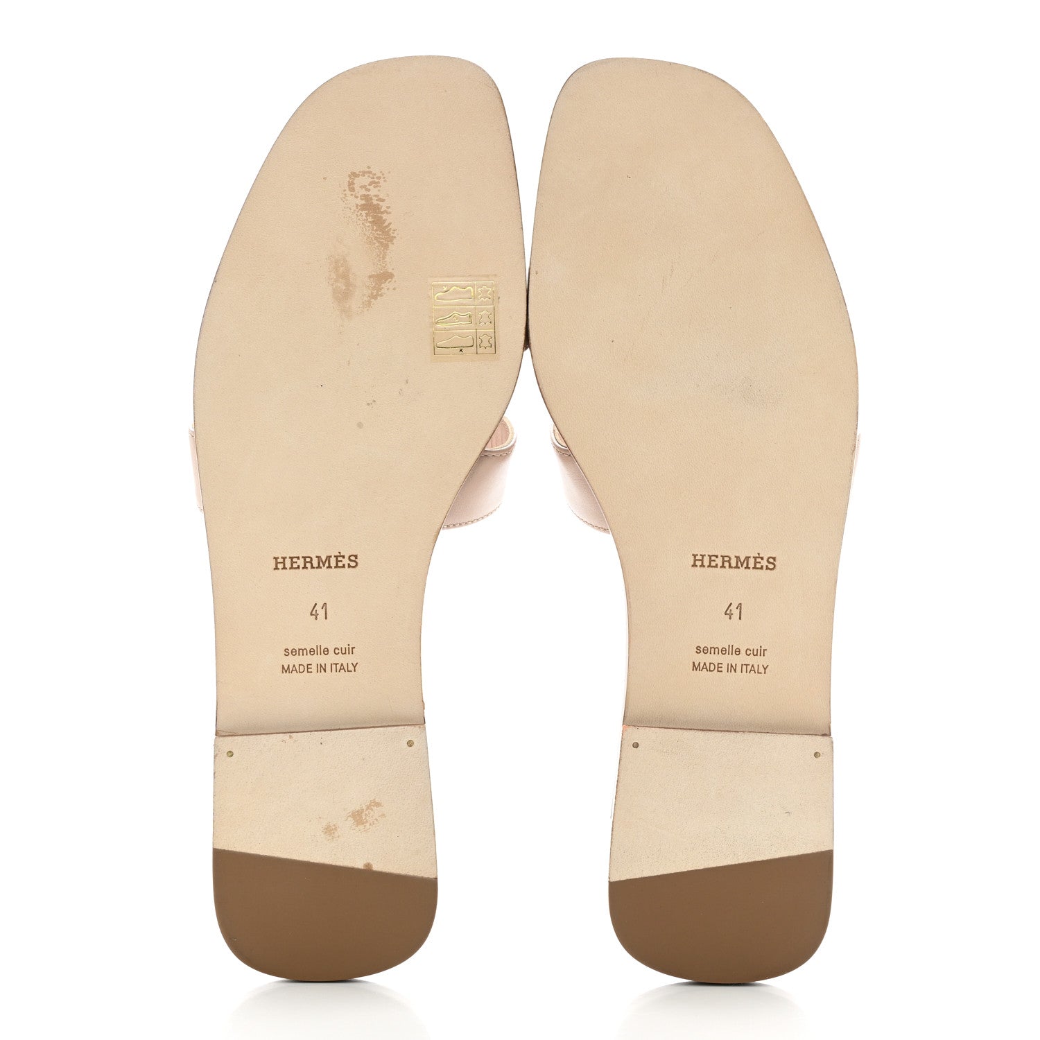 Hermes Box Calfskin Oran Sandals 41 Beige Nude 5 of 11