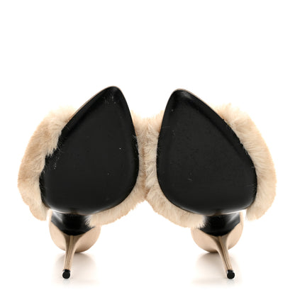 Saint Laurent Faux Fur La 16 Mule Sandals 36 Light Beige 6 of 9