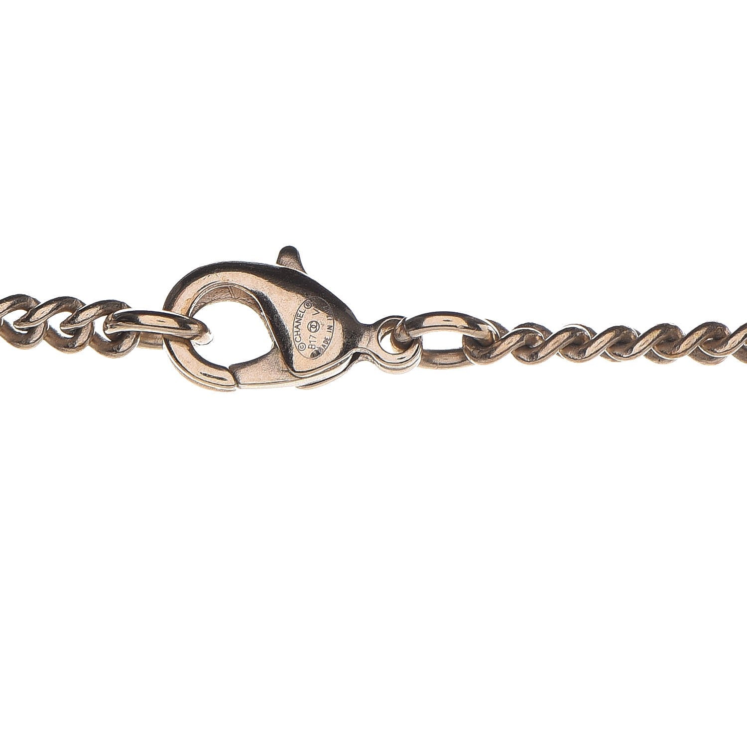 Chanel Crystal Pearl CC Pendant Necklace Gold 5 of 6