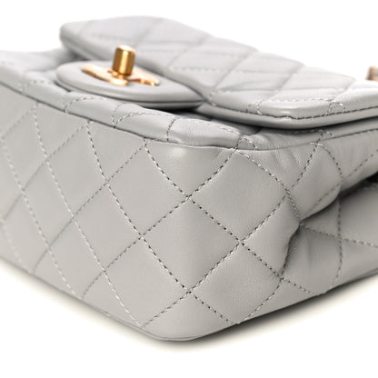 Chanel Lambskin Quilted Mini Pearl Crush Flap Light Grey 9 of 15