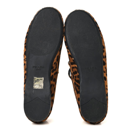 Prada Calf Hair Leopard Print Ballerina Flats 36.5 Honey 6 of 9