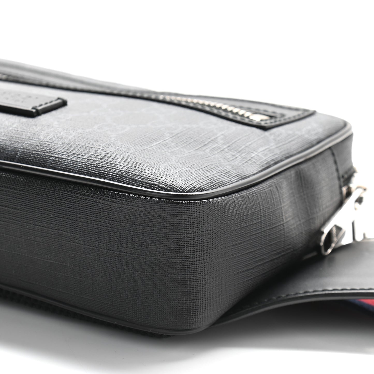 Soft GG Supreme Monogram Web Belt Bag Black Grey