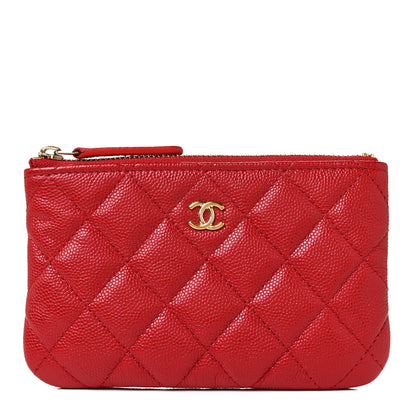 Chanel Caviar Quilted Small Cosmetic Case Red 1 of 10