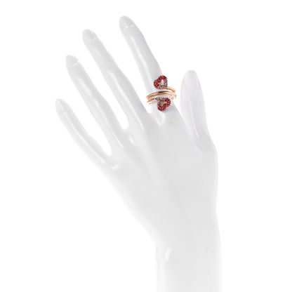 Louis Vuitton Swarovski LV and V Heart Strass Ring M Rose Gold 2 of 5