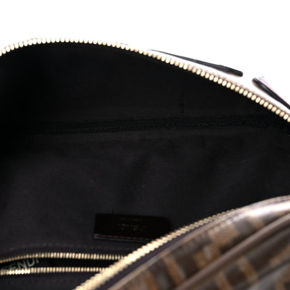 Fendi X FILA Glazed Fabric Vitello Century FF 1974 Mania Belt Bag Mogano Panna Blueberry 5 of 14