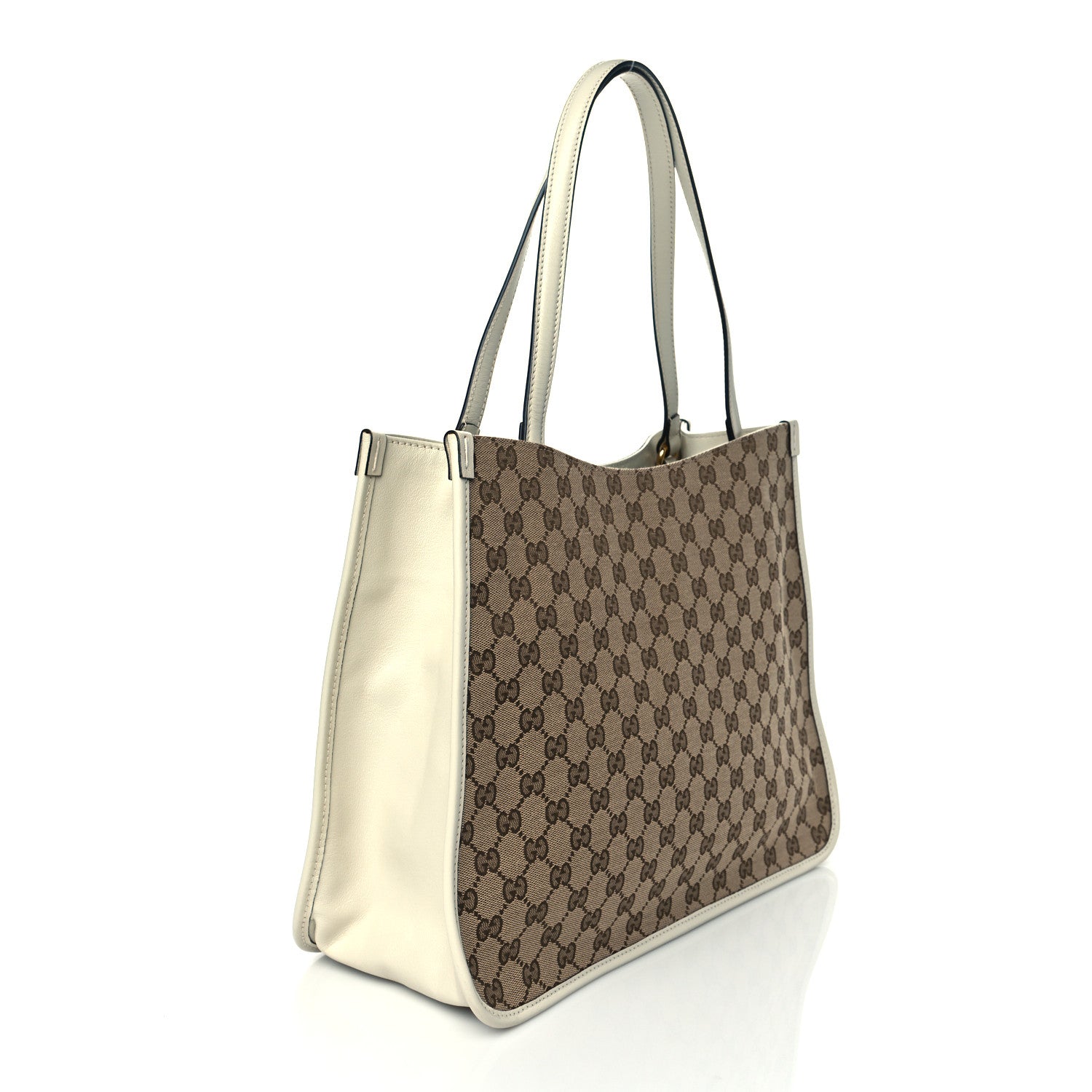 Gucci Monogram New Sakai Calfskin Lux Horsebit 1955 Tote Beige Ebony Mystic White 3 of 11