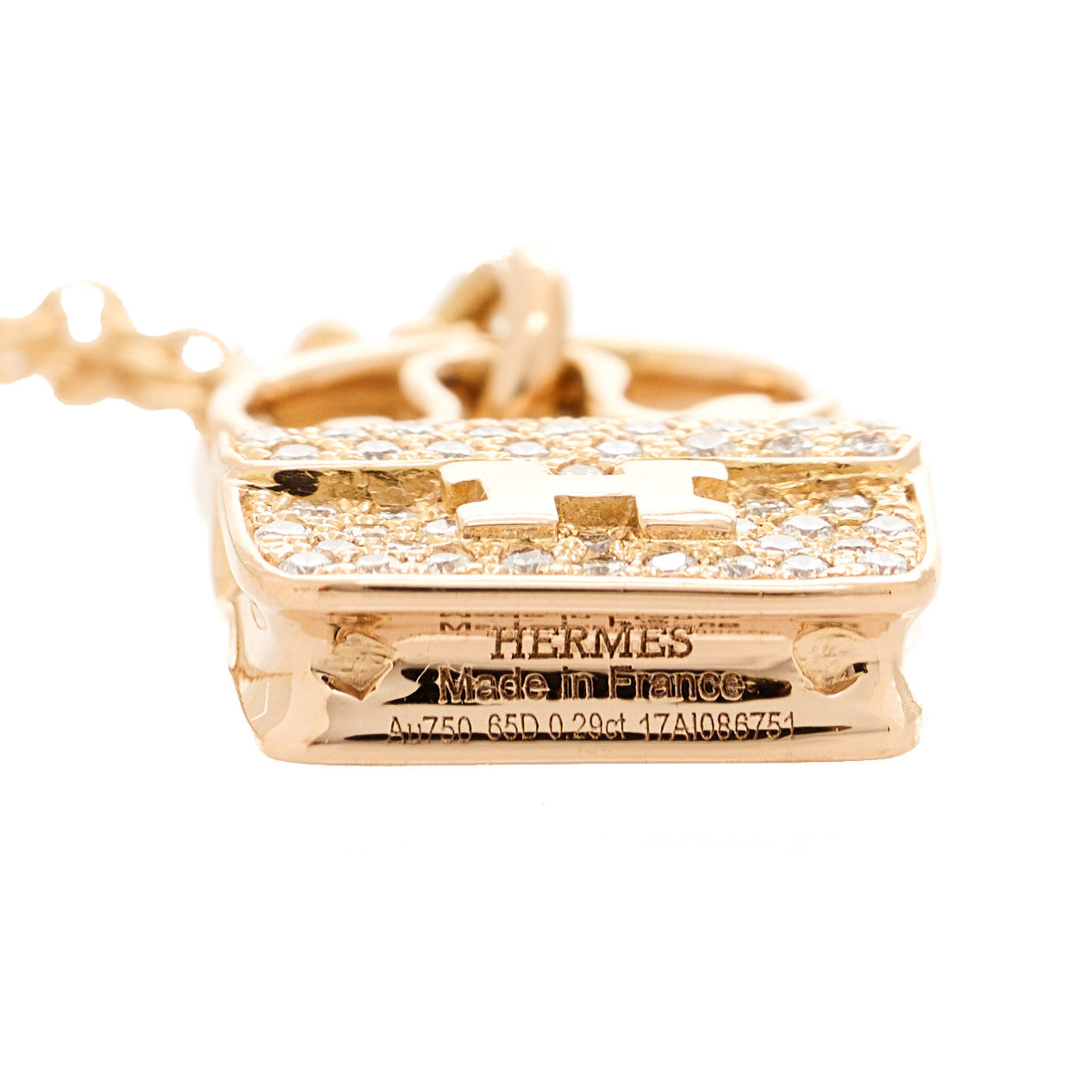 18K Rose Gold Diamond Constance Amulette Pendant Necklace