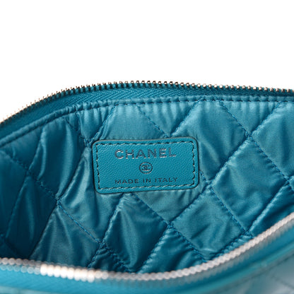 Chanel Patent Calfskin Quilted Medium Cosmetic Case Blue 6 of 8