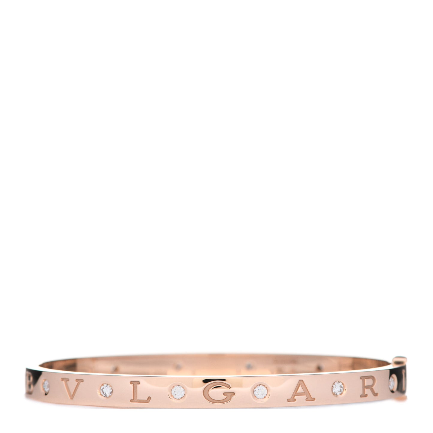 18K Rose Gold 12 Diamond B.Zero1 Essential Bangle Bracelet M