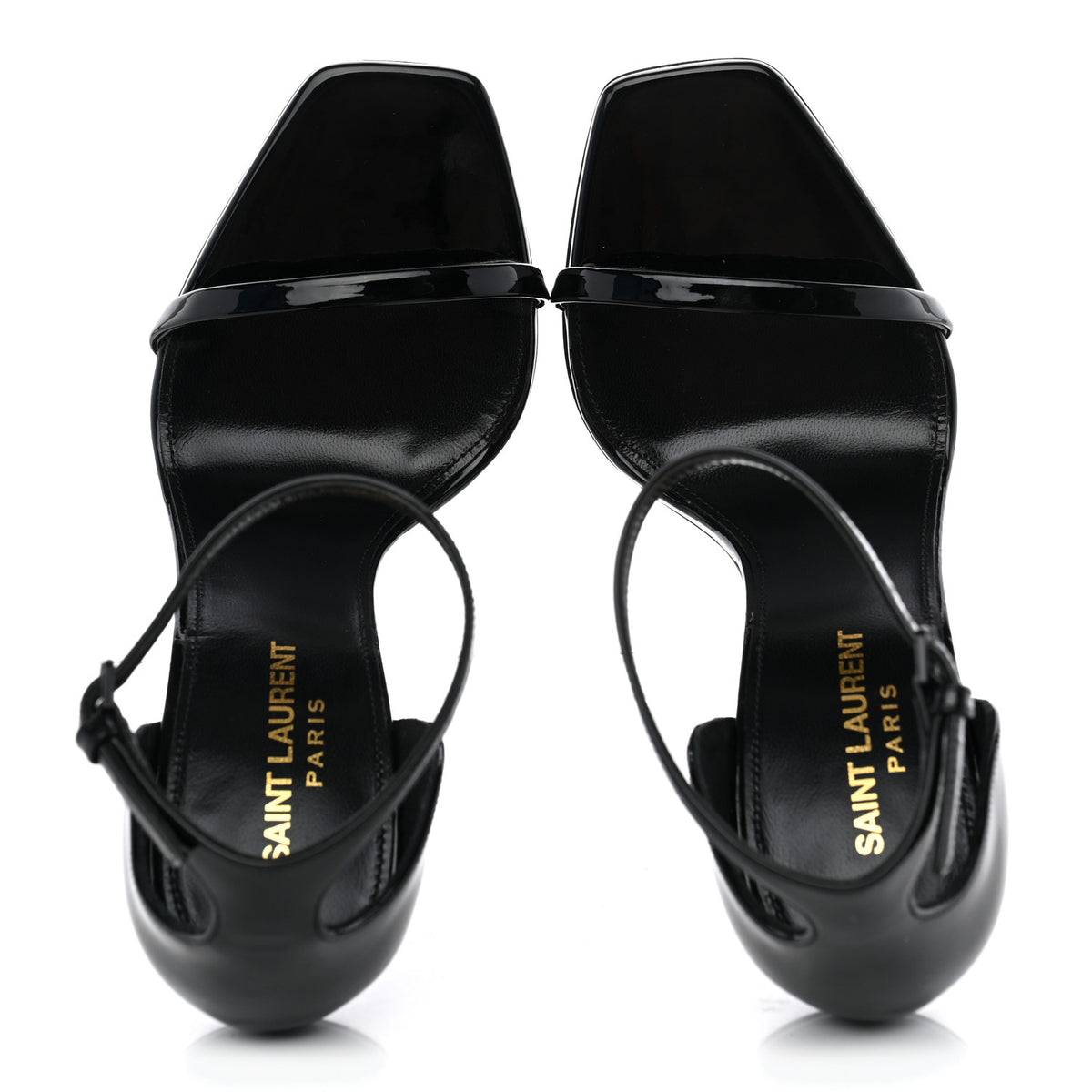 Patent Calfskin Opyum 110 Sandals 37.5 Black