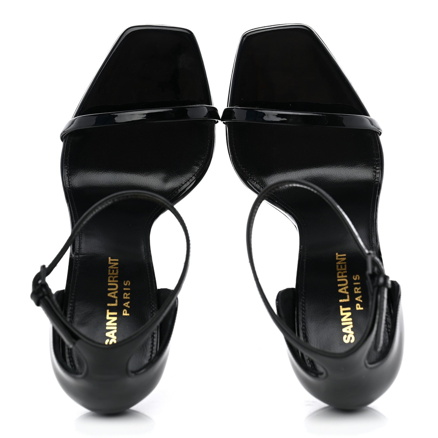 Saint Laurent Patent Calfskin Opyum 110 Sandals 37.5 Black 5 of 9