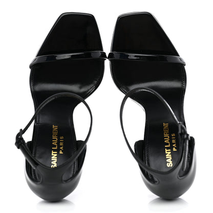Saint Laurent Patent Calfskin Opyum 110 Sandals 37.5 Black 5 of 9