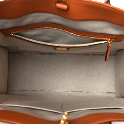 MCM Calfskin Linen Large Munchen Tote Cognac 6 of 12