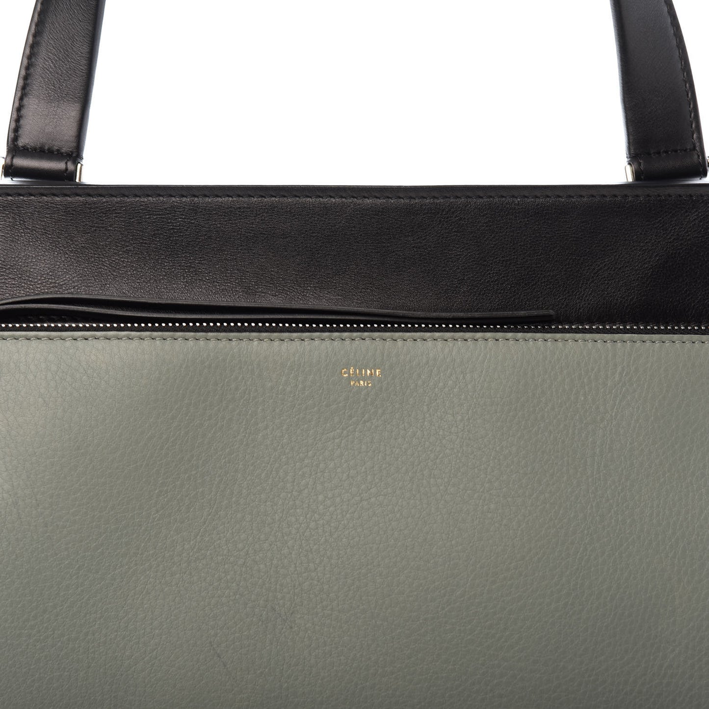 Calfskin Medium Bi-Color Edge Shoulder Bag Almond