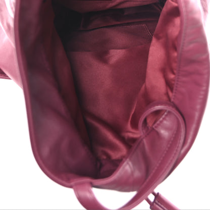 Chanel Lambskin Quilted Jumbo Grocery By Chanel Drawstring Shopping Bag Dark Pink 5 of 10