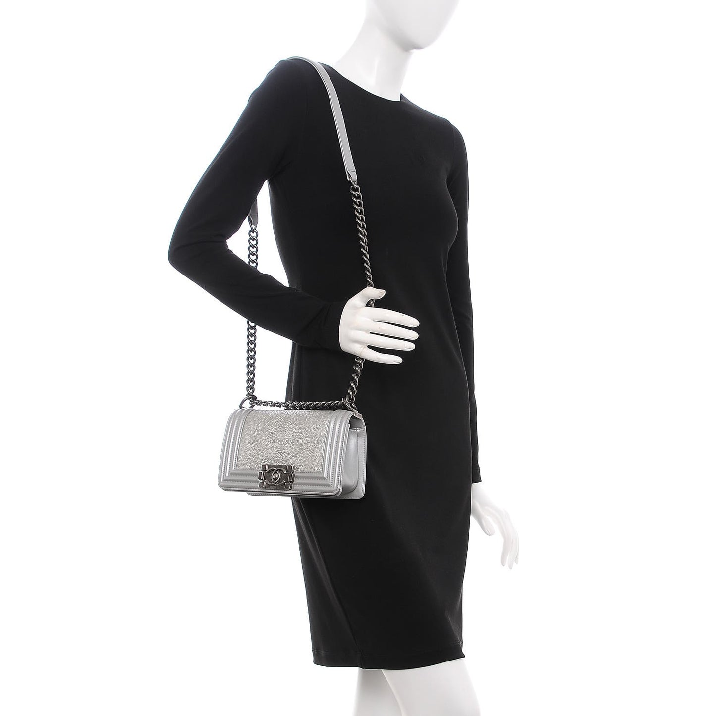 Galuchat Stingray Small Boy Flap Silver