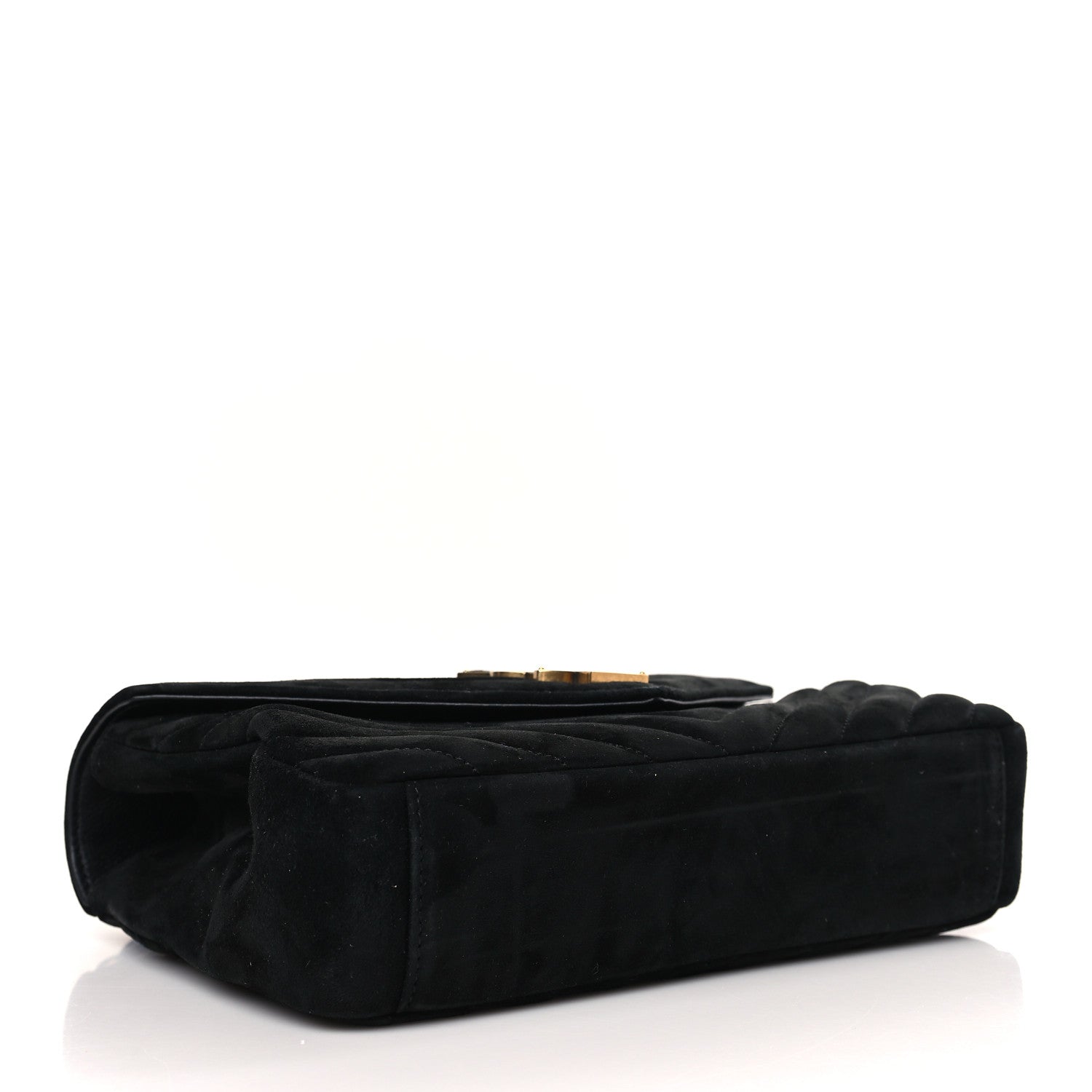 Saint Laurent Suede Matelasse Chevron Monogram Medium College Bag Black 4 of 9