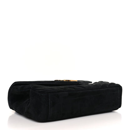 Saint Laurent Suede Matelasse Chevron Monogram Medium College Bag Black 4 of 9