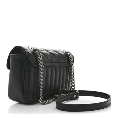 Gucci Calfskin Matelasse Aria Mini GG Marmont Shoulder Bag Black 3 of 10