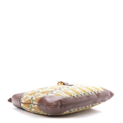Gucci Canvas Pineapple Print Jackie O Bouvier Hobo Brown 4 of 10