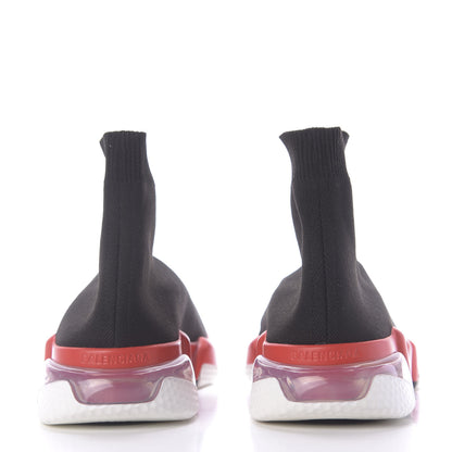 Balenciaga Neoprene Knit Womens Speed Clear Sole Sneakers 41 Black White Red 5 of 9