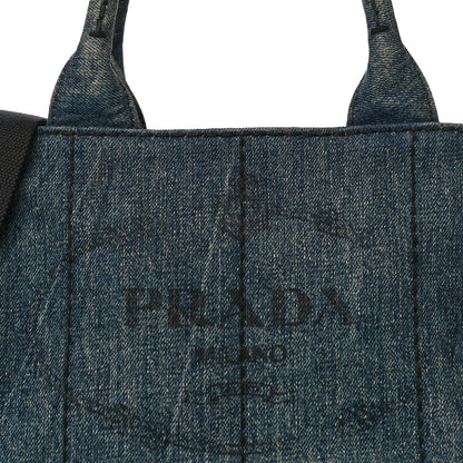 Prada Denim Small Logo Tote Avio 8 of 21