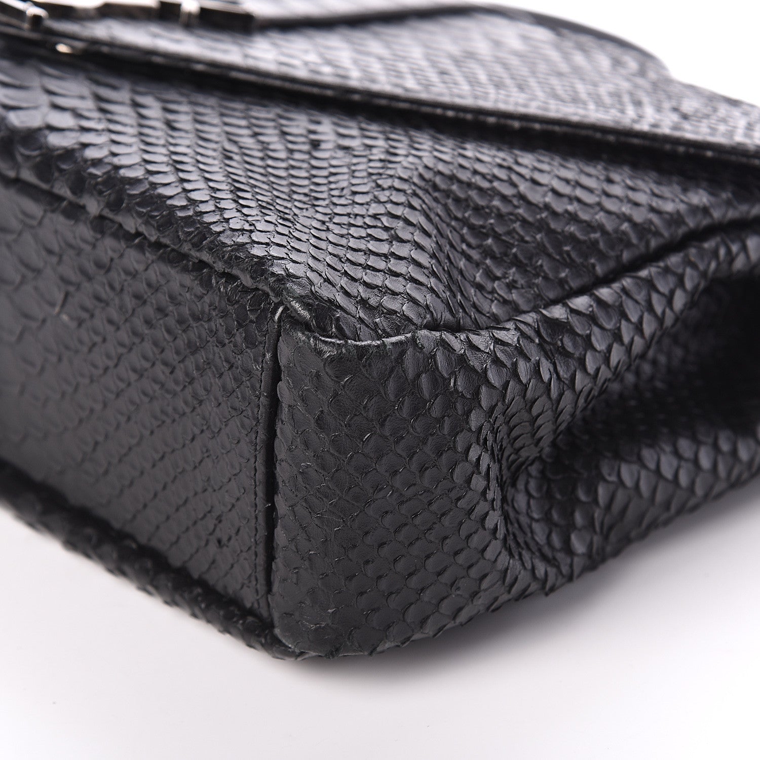 Saint Laurent Snake Calfskin Embossed Monogram Large College Satchel Black 8 of 8