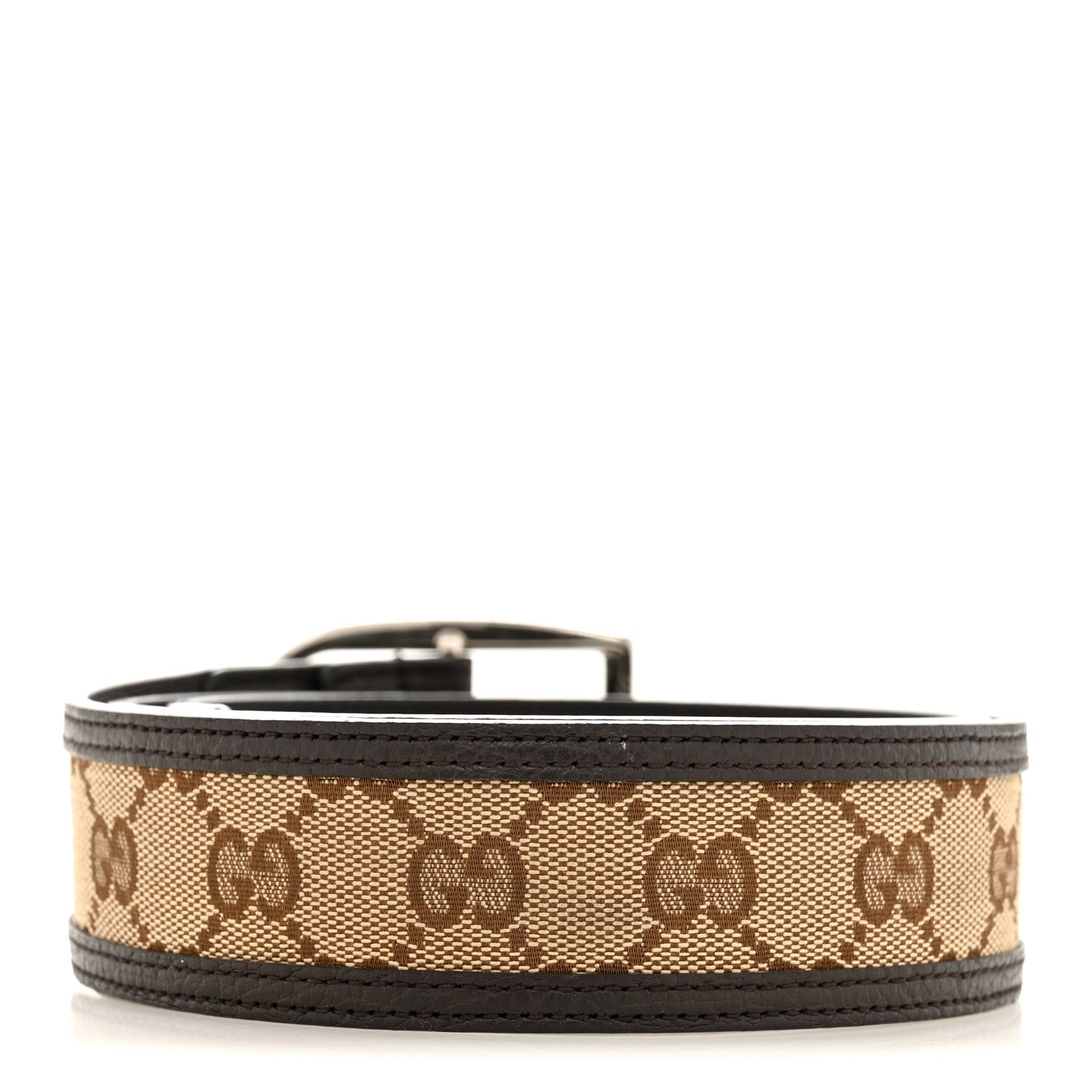 Gucci Monogram Dollar Calfskin 40mm Belt 80 32 Beige Ebony Testa Di Moro 2 of 6