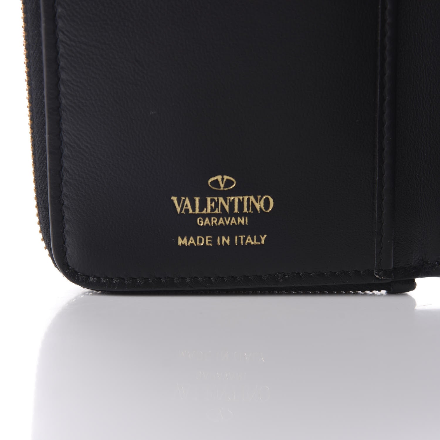 Valentino Garavani Grained Calfskin Vlogo Zip Around Wallet Black 6 of 8
