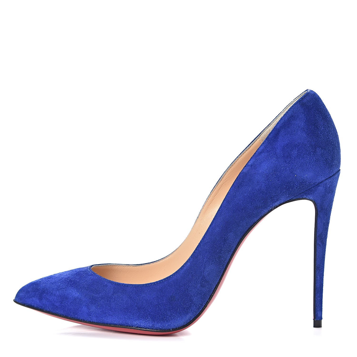 Christian Louboutin Veau Velours Pigalle Follies 100 Pumps 39.5 Metal Blue 1 of 8