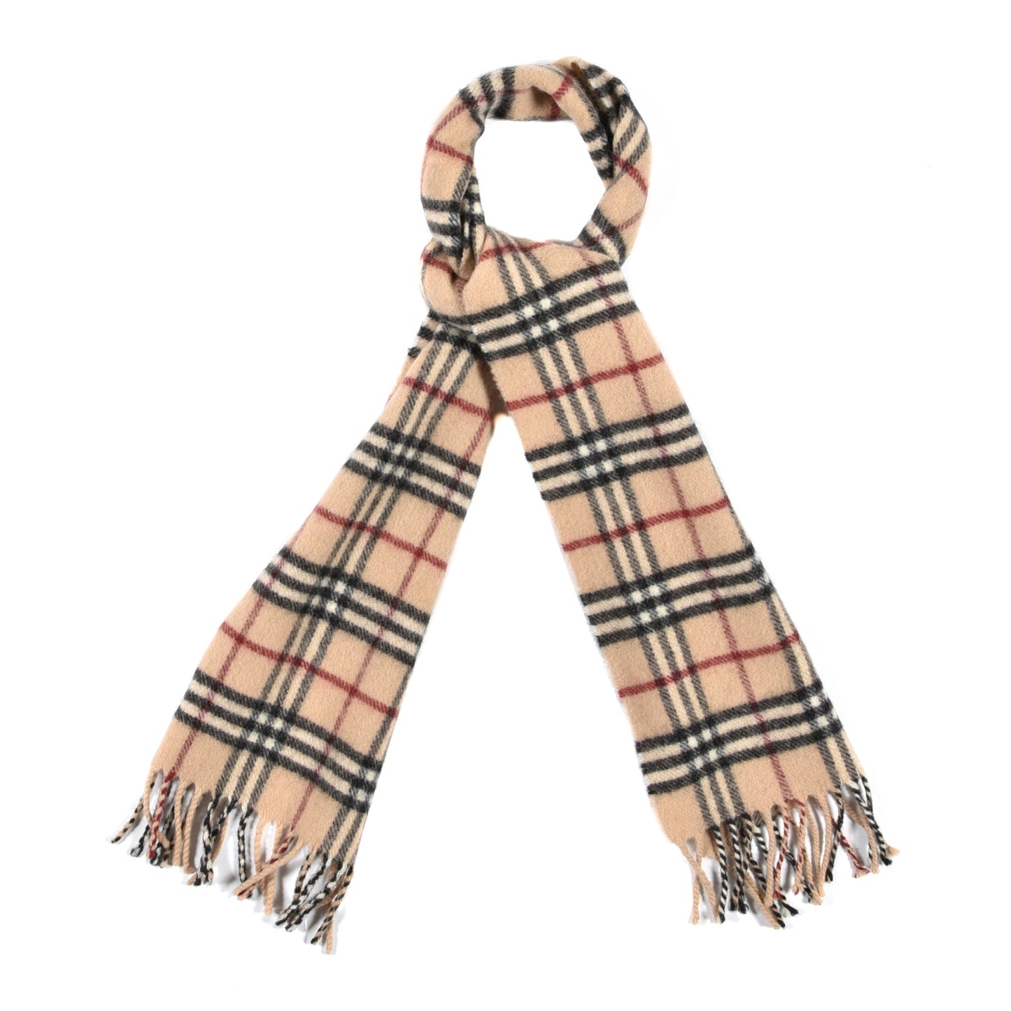 Wool Vintage Check Scarf Beige