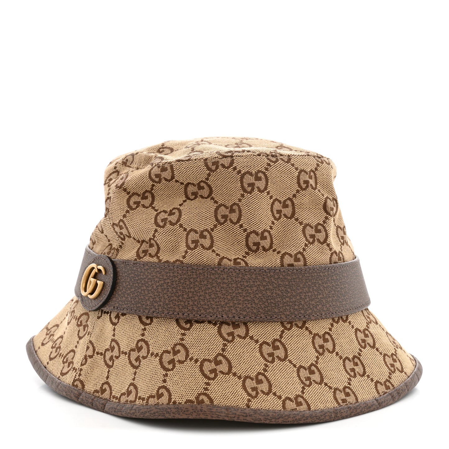 Monogram Textured Dollar Calfskin GG Jago Bucket Hat M Cacao Beige