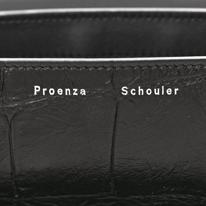 Proenza Schouler Calfskin Crocodile Embossed PS11 Tiny Shoulder Bag Black 7 of 12
