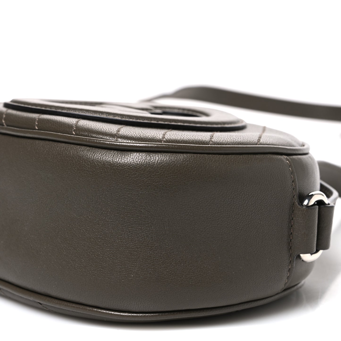 Sakai Be Green Calfskin Diagonal Stitched Mini Blondie Shoulder Bag Craclet Brown
