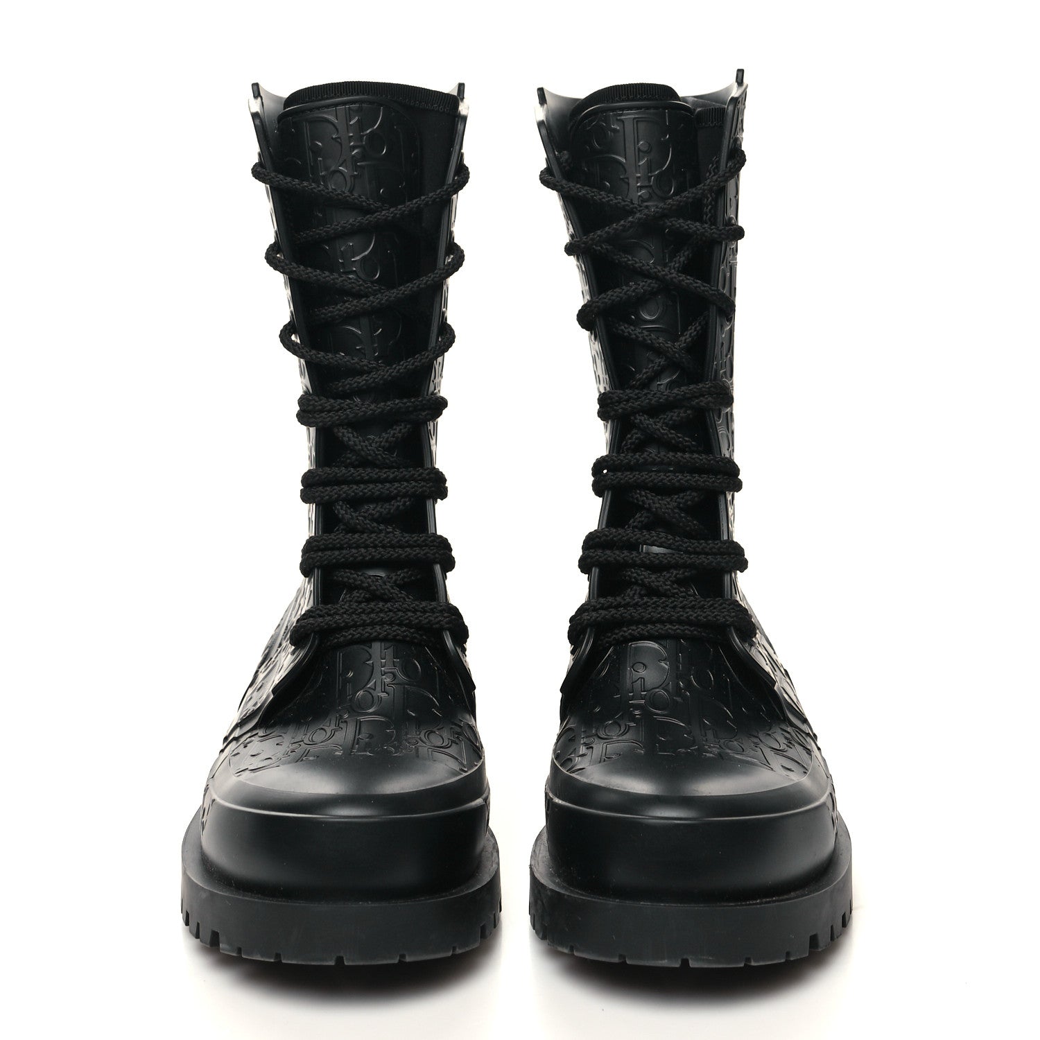Christian Dior Oblique Rubber Diorcamp Boots 36 Black 2 of 7