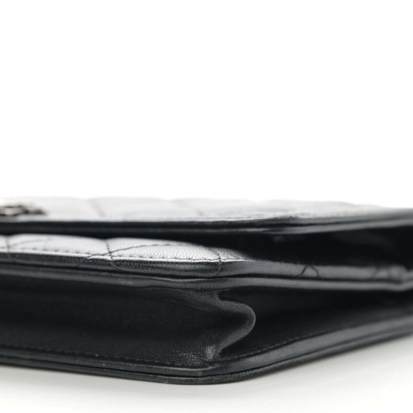 Lambskin Quilted Boy Wallet On Chain WOC Black