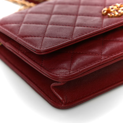 Chanel Lambskin Quilted Infinity Wallet On Chain WOC Burgundy 9 of 11