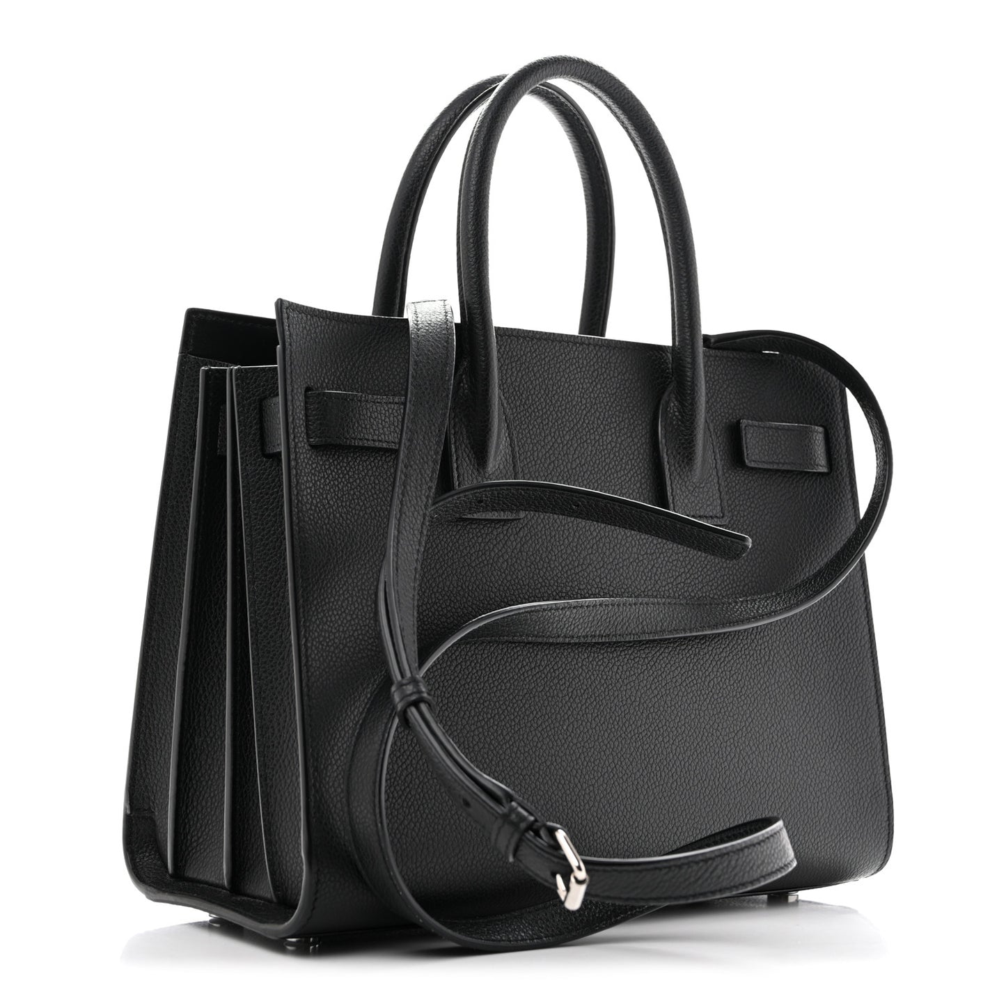 Grained Calfskin Baby Sac De Jour Black
