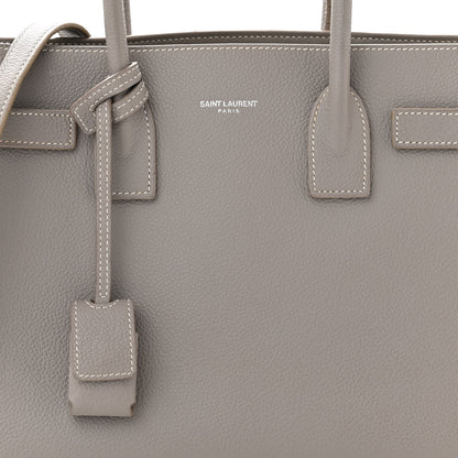 Saint Laurent Grained Calfskin Topstitch Baby Sac De Jour Fog 8 of 12