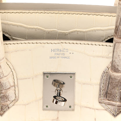 Hermes Matte Niloticus Crocodile Himalaya Birkin 30 Blanc 12 of 56