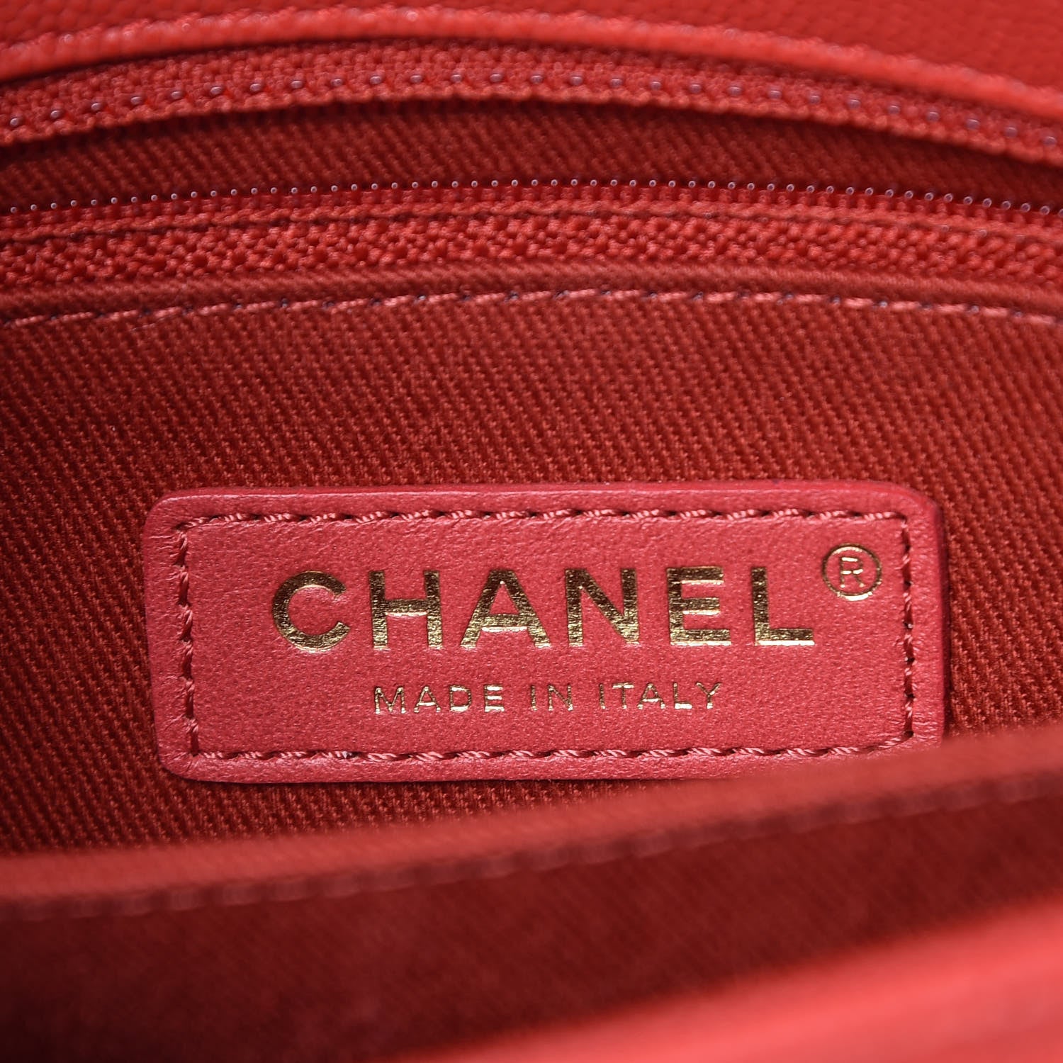 Chanel Caviar Quilted Mini Coco Handle Flap Red 8 of 9