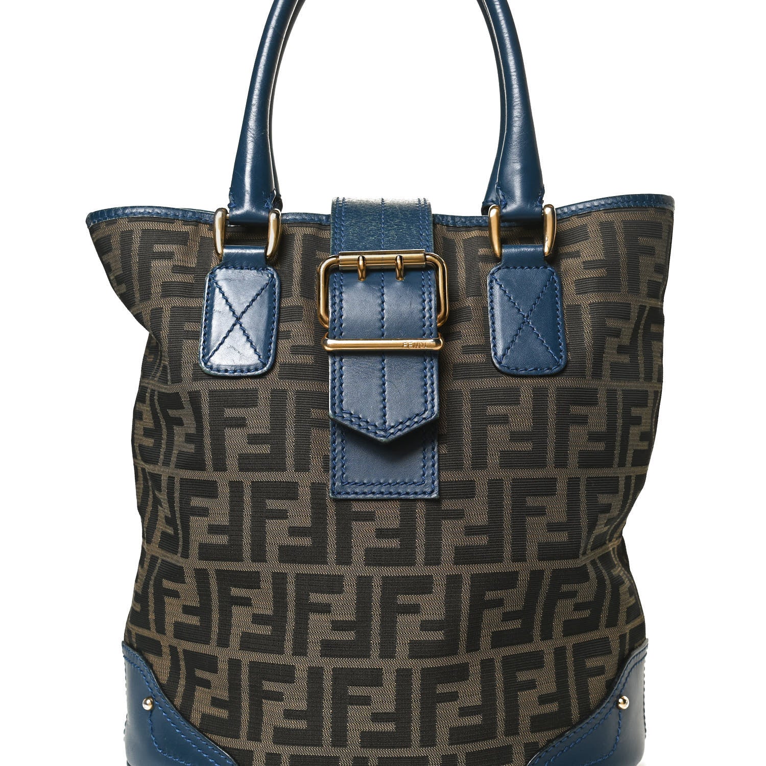 Fendi Zucca Tote Tobacco Blue 7 of 12