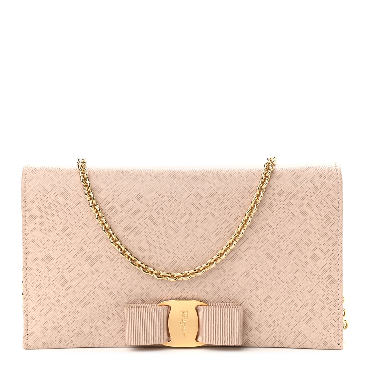 Calfskin Miss Vara Wallet On Chain New Bisque