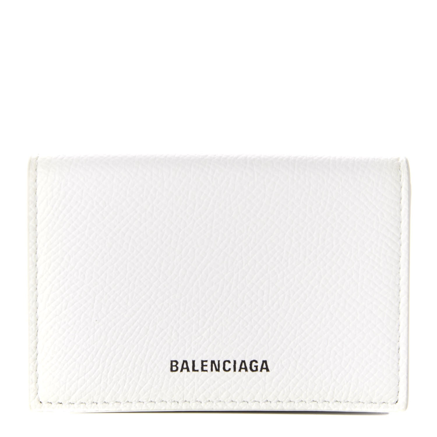Balenciaga Signature Grained Calfskin Logo Mini Ville Wallet White 1 of 8