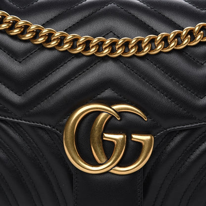 Gucci Calfskin Matelasse Small GG Marmont Shoulder Bag Black 9 of 9