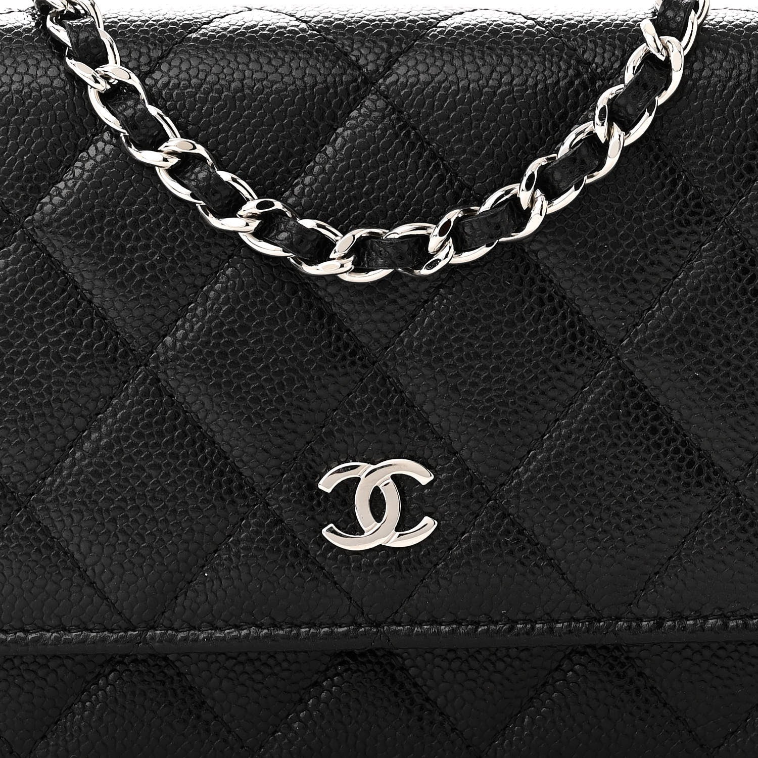 Chanel Caviar Quilted Mini Wallet On Chain WOC Black 8 of 11