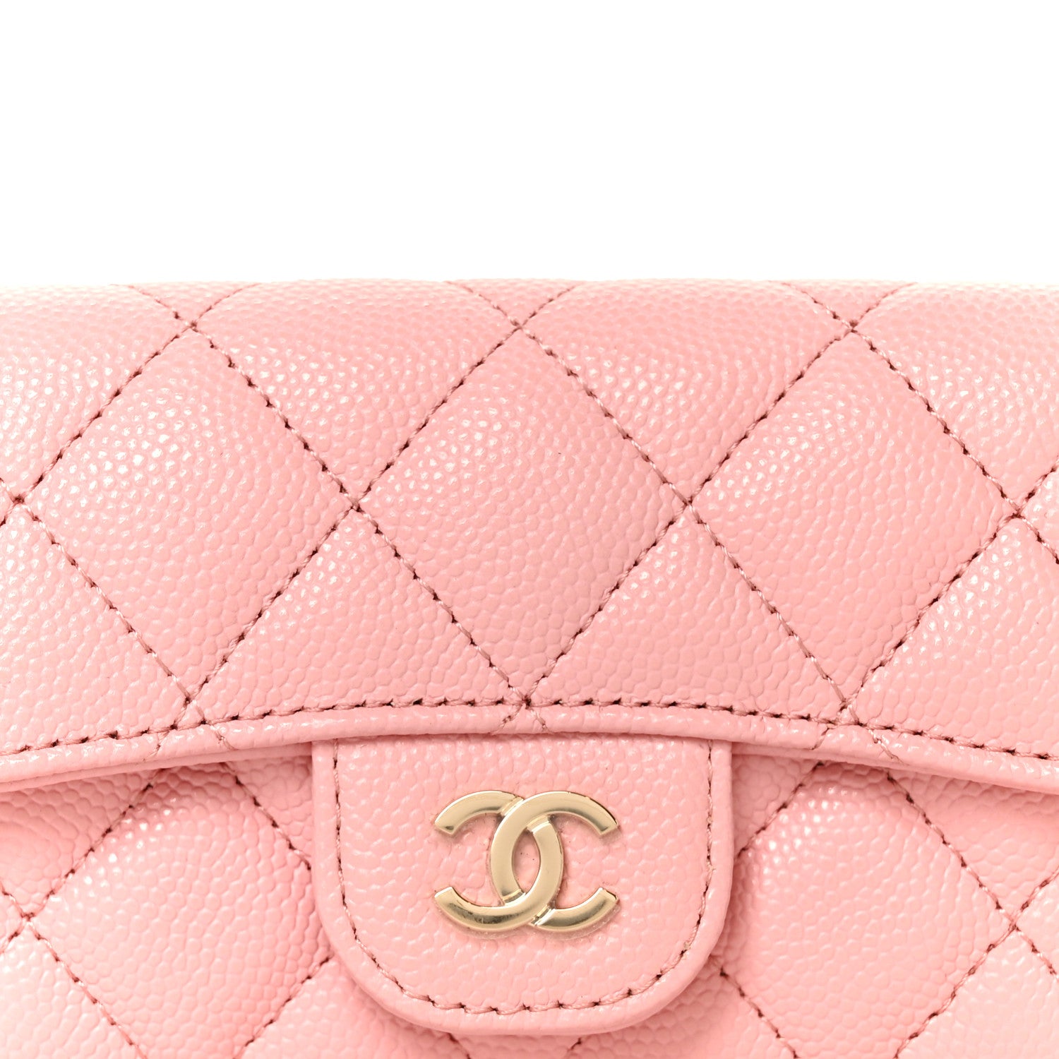 Chanel Caviar Quilted Flap Card Holder Wallet Pink 9 of 10